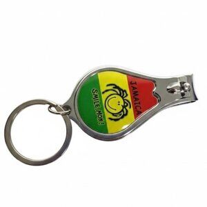 Jamaica Smile Mon Rasta Flag Keychain Multi-Tool Bottle Opener & Nail Clipper